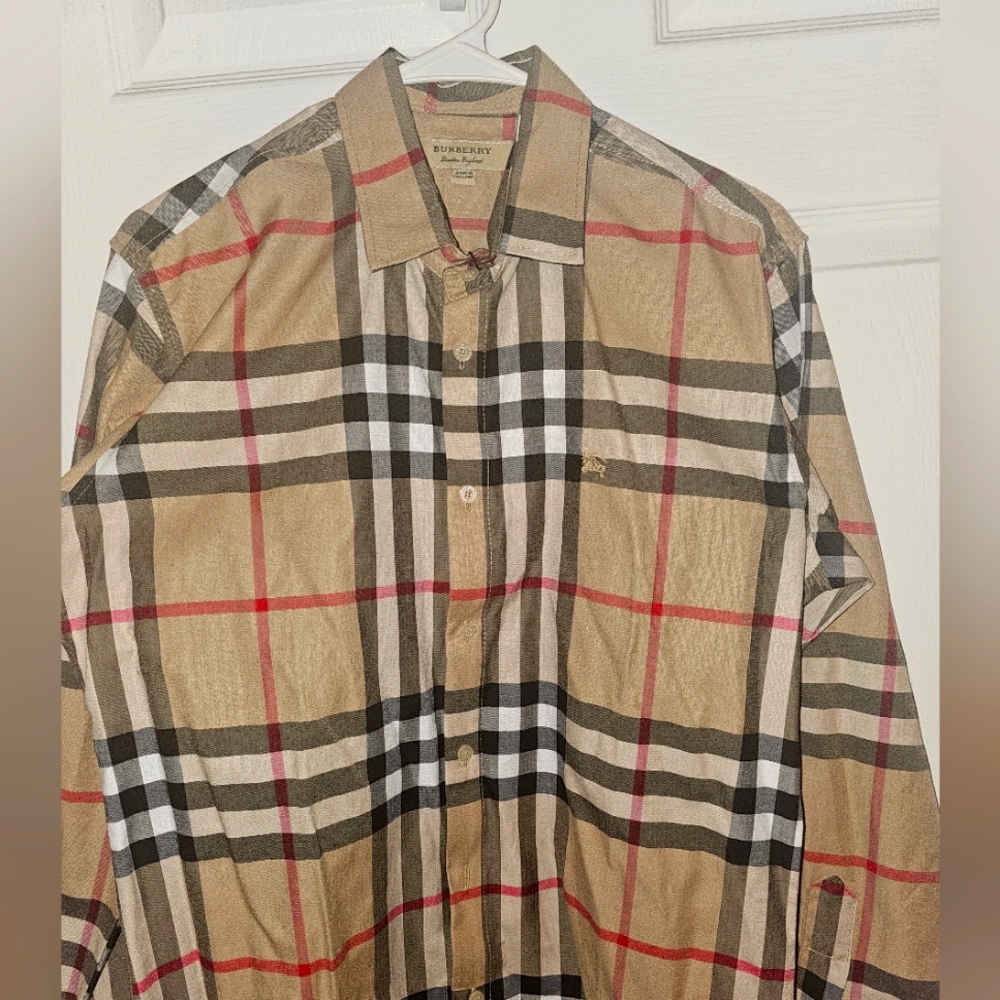 Mens Burberry london NOVA Check Luxury Button Down M